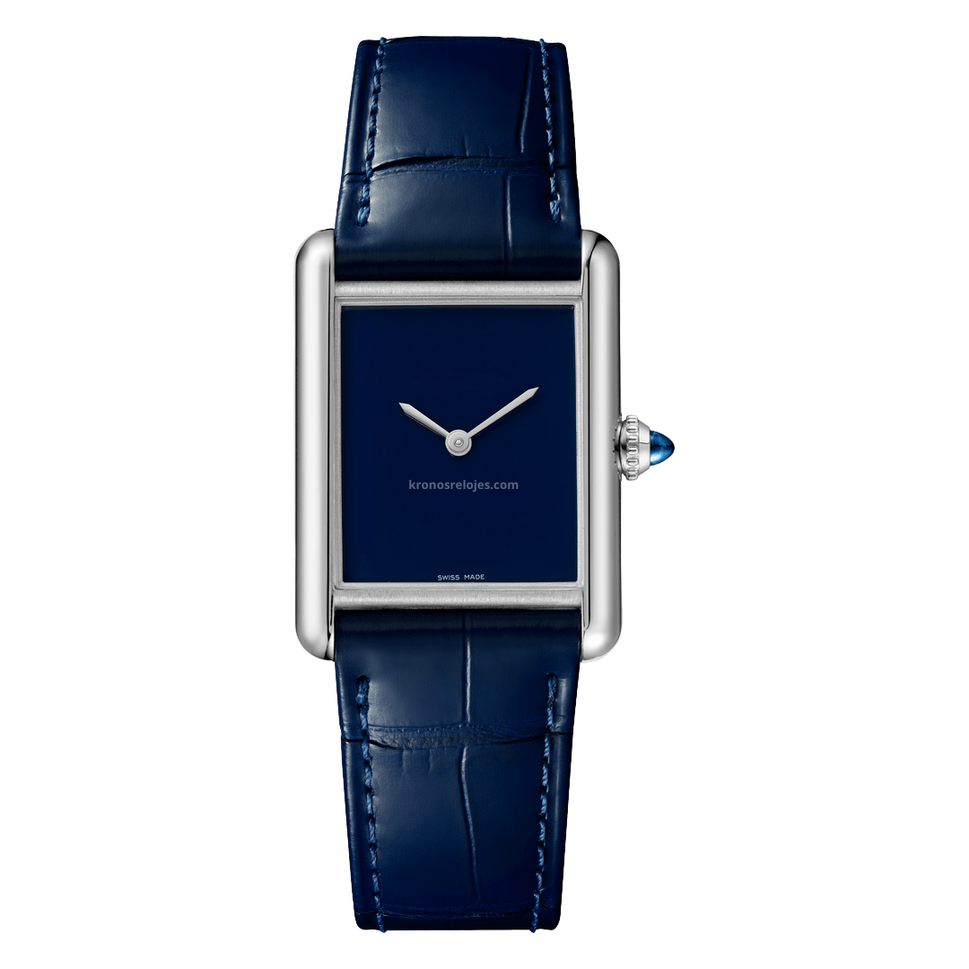 Tank Steel – Blue Minimal Dial Leather Strap