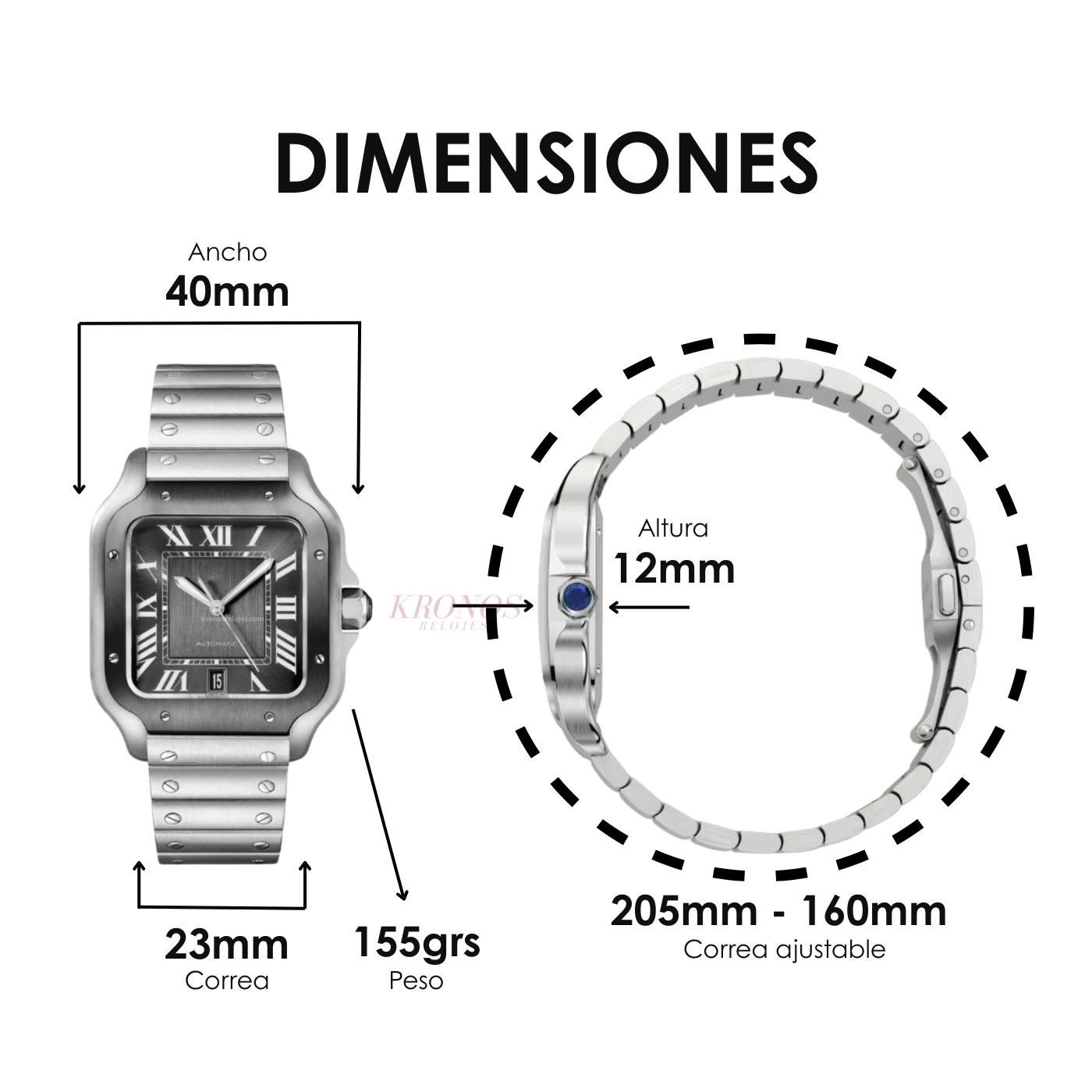 Santos Steel – Black Dial