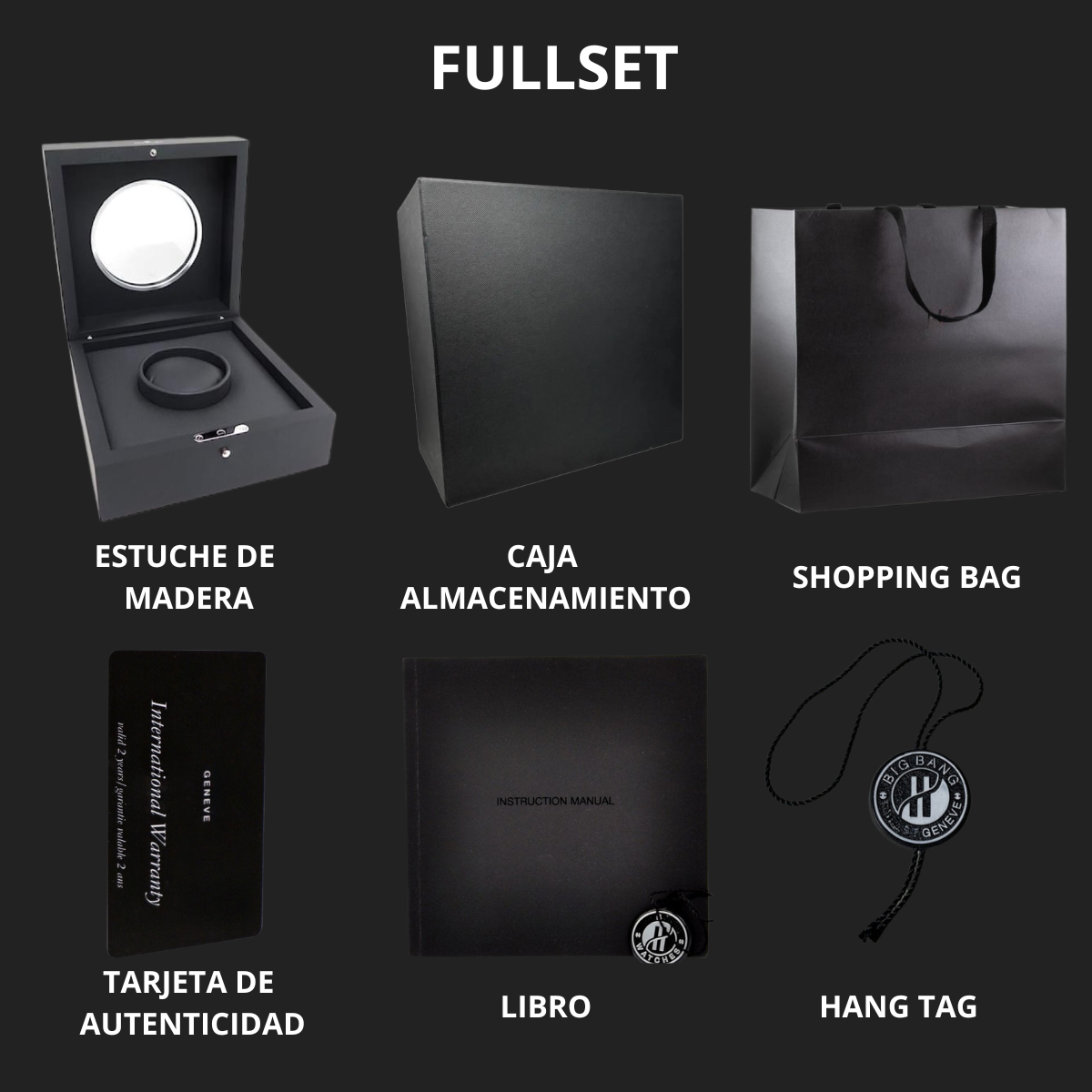 Classic Fusion King Gold – Black Dial Rubber Strap Hublot Type