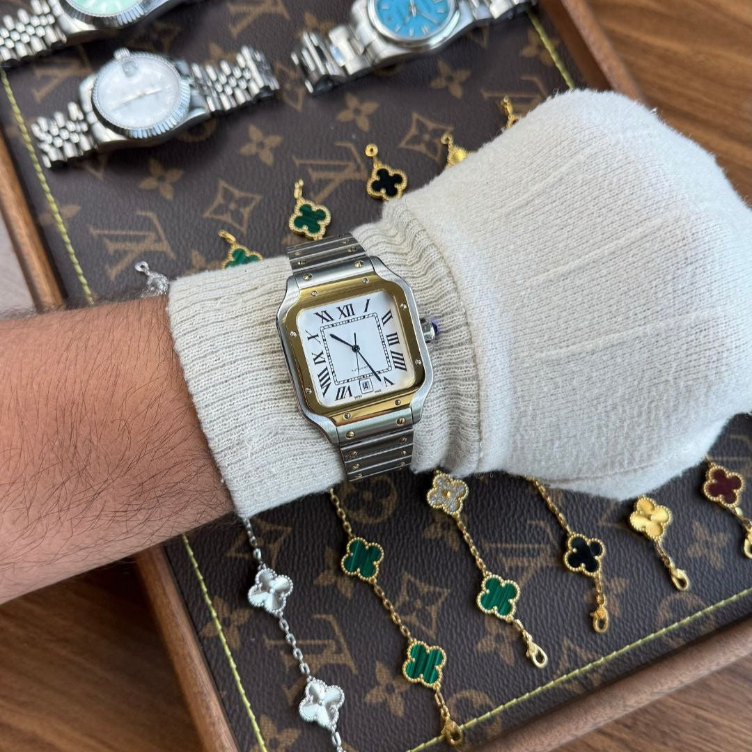 Santos Two-Tone – White Dial