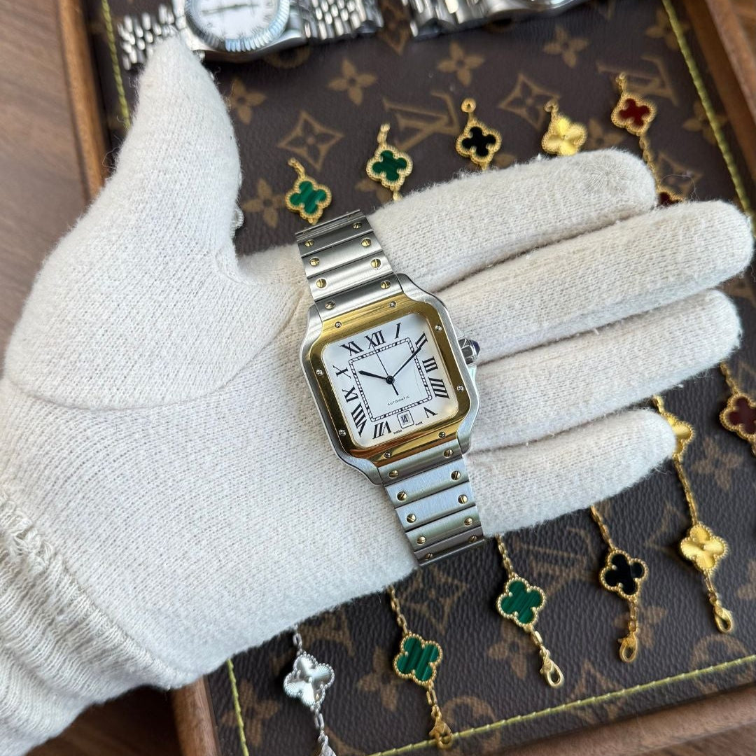 Santos Two-Tone – White Dial