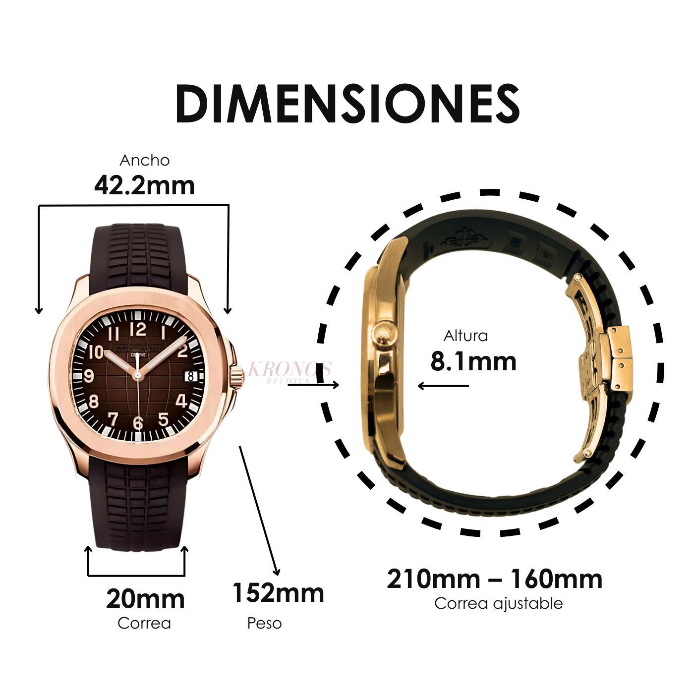 Aquanaut Rose Gold – Coffee Dial Rubber Strap