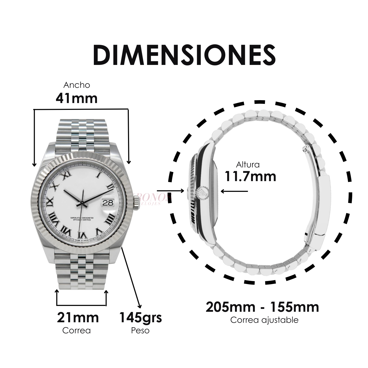 Datejust Oystersteel - White Roman Dial Jubilee
