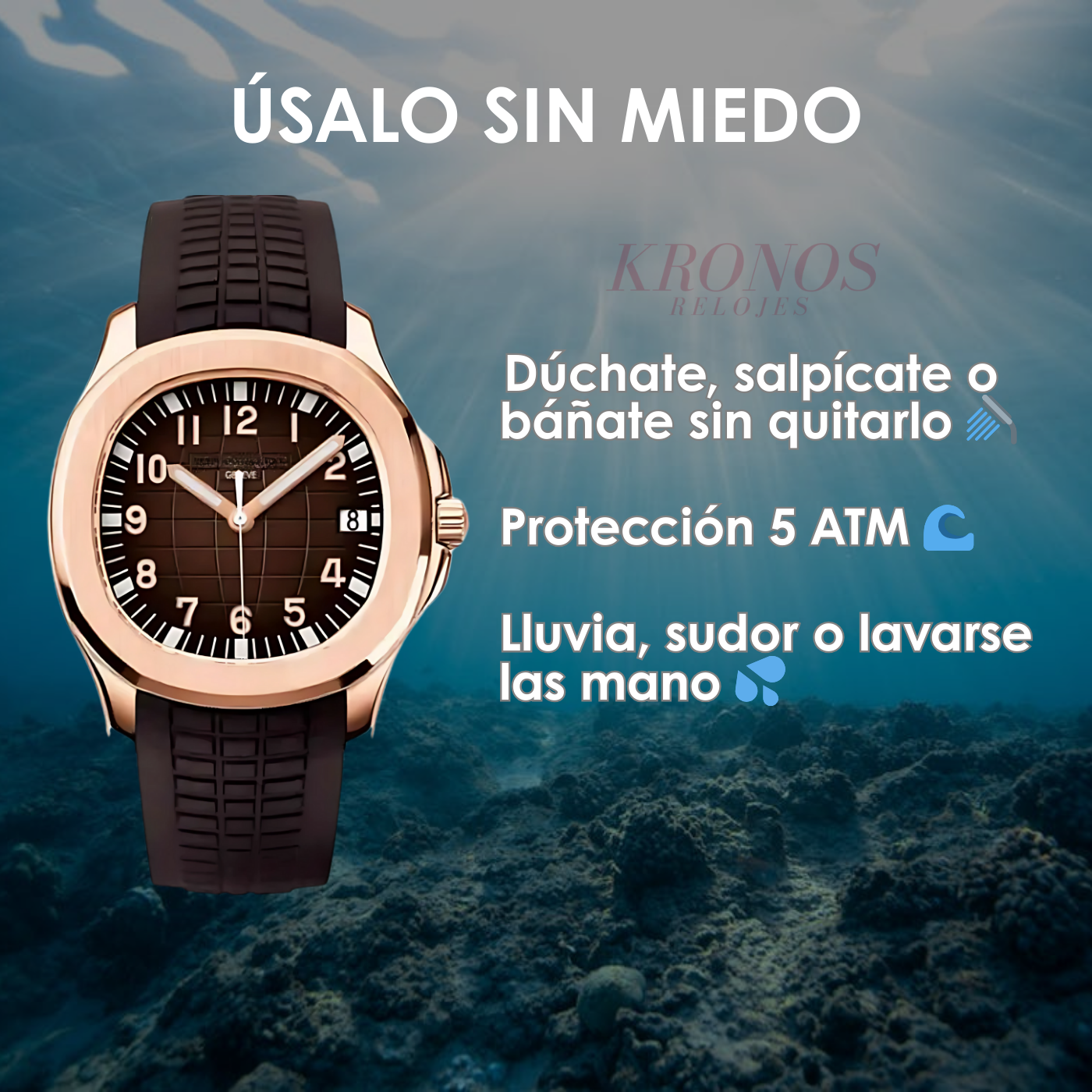 Aquanaut Rose Gold – Coffee Dial Rubber Strap