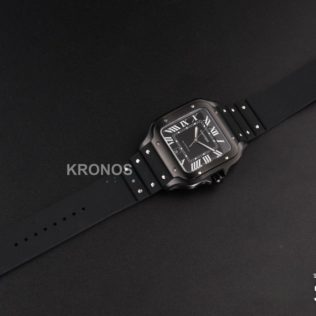 Santos Large 40mm Pvd Black Dial Black - Authentic Movement