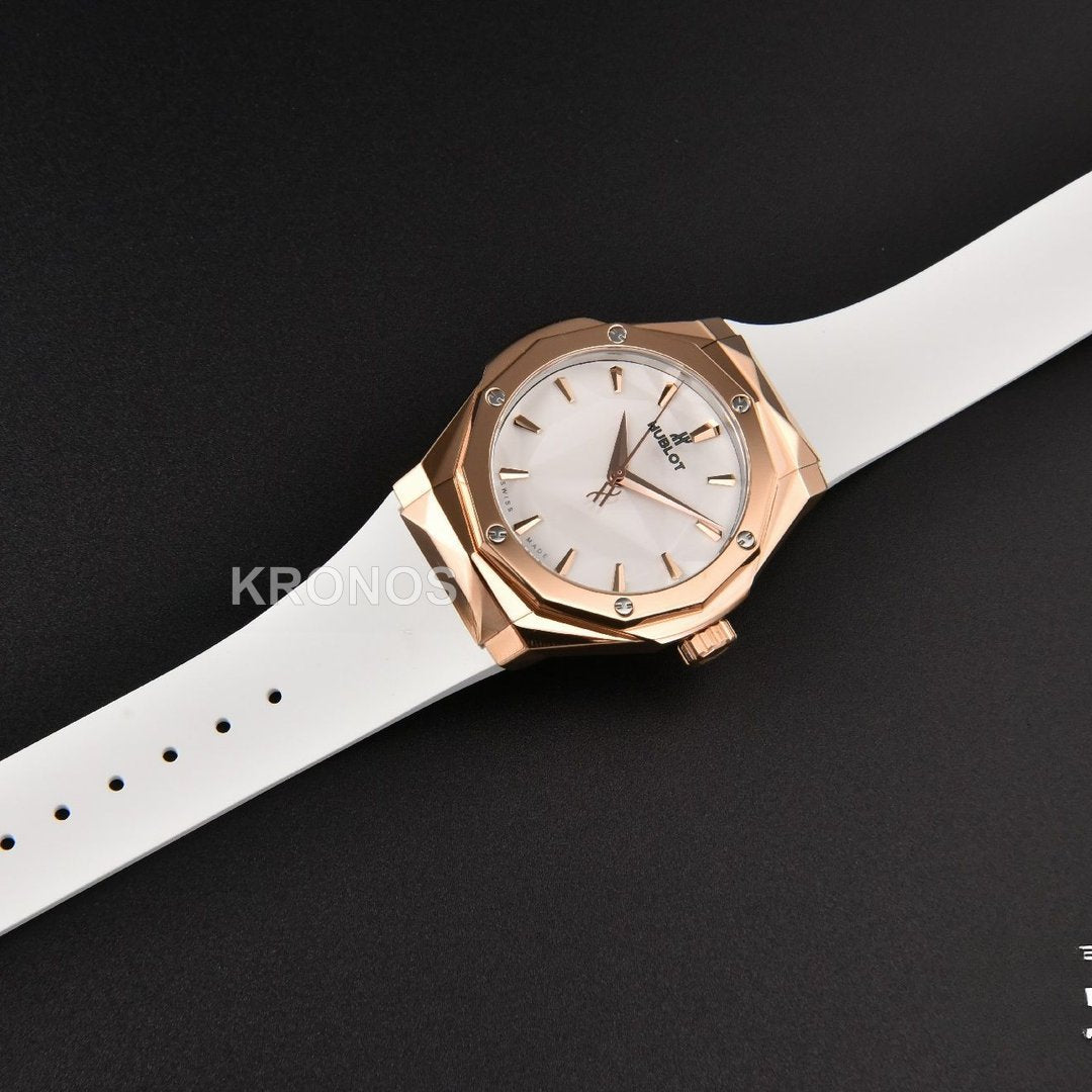 Classic Fusion Orlinski 40mm White Faceted Dial White - Authentic Movement