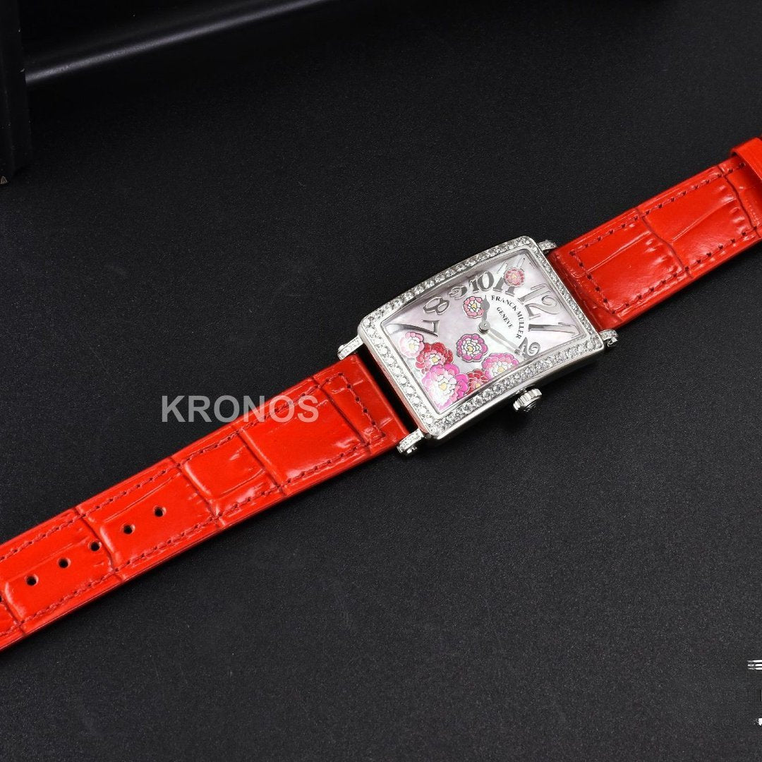 Long Island Ladies 26mm Diamond Dial Red Swiss - Authentic Movement