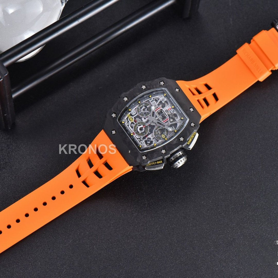Rm011 Ntpt Chrono Skeleton Dial Orange - Authentic Movement