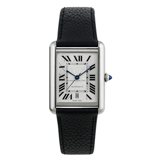 Tank Steel – White Dial Leather Strap