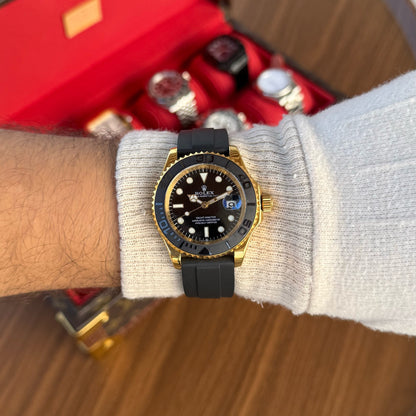 Yacht-Master Yellow Gold – Black Dial Oysterflex Tipo Rolex
