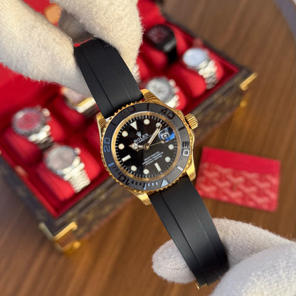Yacht-Master Yellow Gold – Black Dial Oysterflex Tipo Rolex