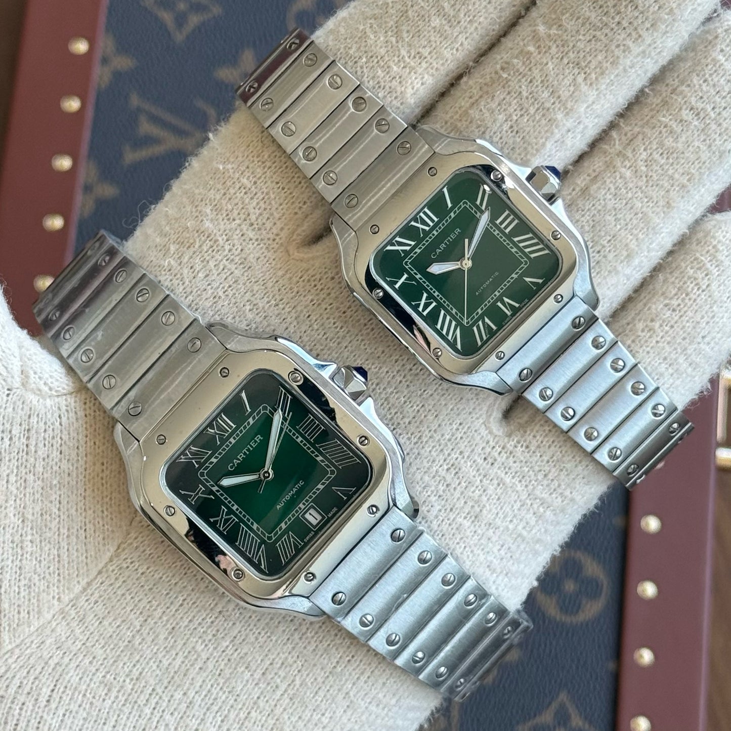 Santos Steel – Green Dial Cartier Type