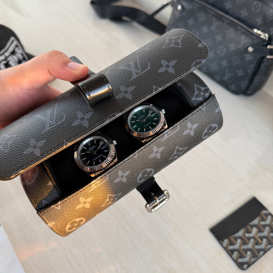 Travel Watch Roll Large LV - Black