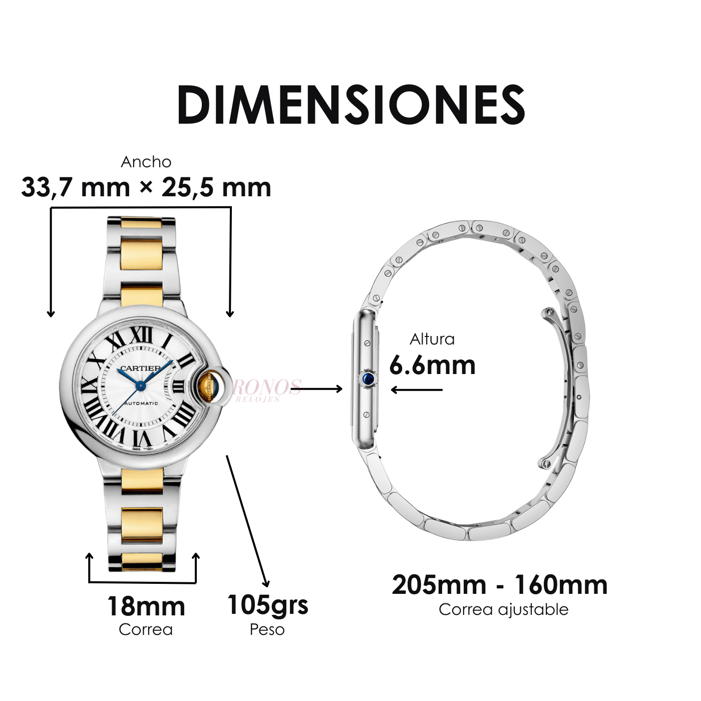 Ballon Bleu Two-Tone – White Dial Type Cartier