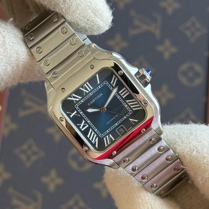 Santos Steel – Blue Dial Cartier Type