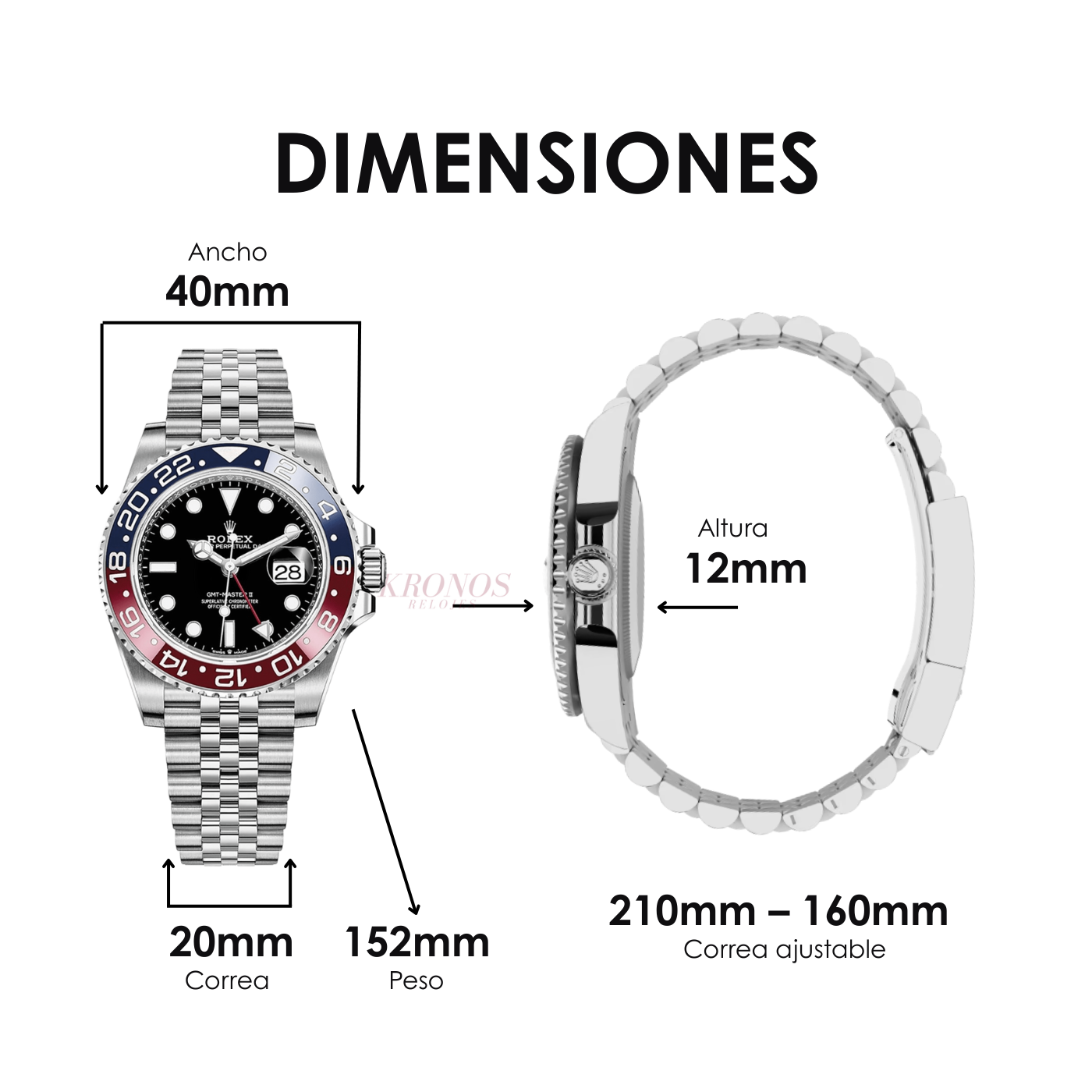 GMT-Master II "Pepsi" Oystersteel - Black Dial Blue & Red Bezel Jubilee Type Rolex