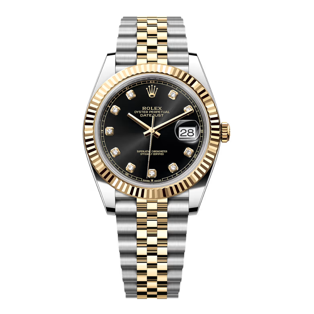 Datejust Rolesor - Black Dial Jubilee Diamonts