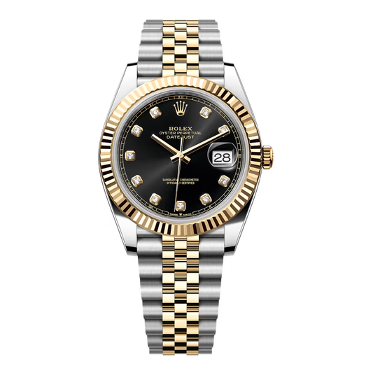 Datejust Rolesor - Black Dial Jubilee Diamonts