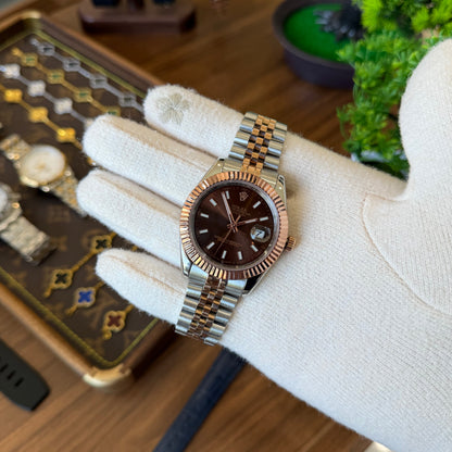 Datejust Rolesor Everose - Chocolate Dial Jubilee Type Rolex
