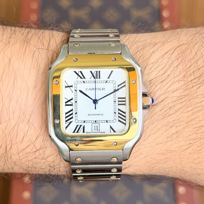 Santos Two-Tone – White Dial Cartier Type