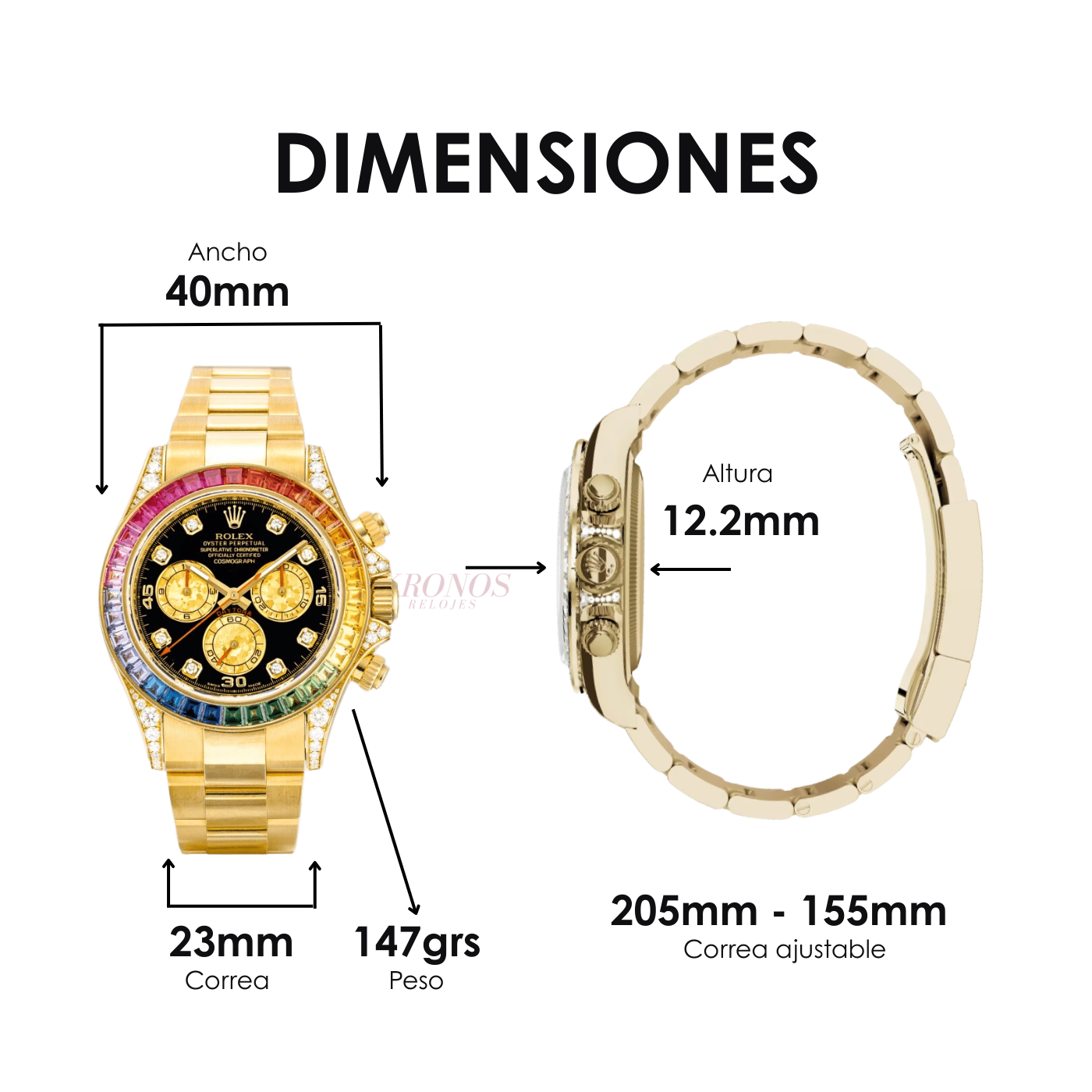 Daytona "Rainbow" Special Edition Yellow Gold – Black Dial Oyster Rolex Type