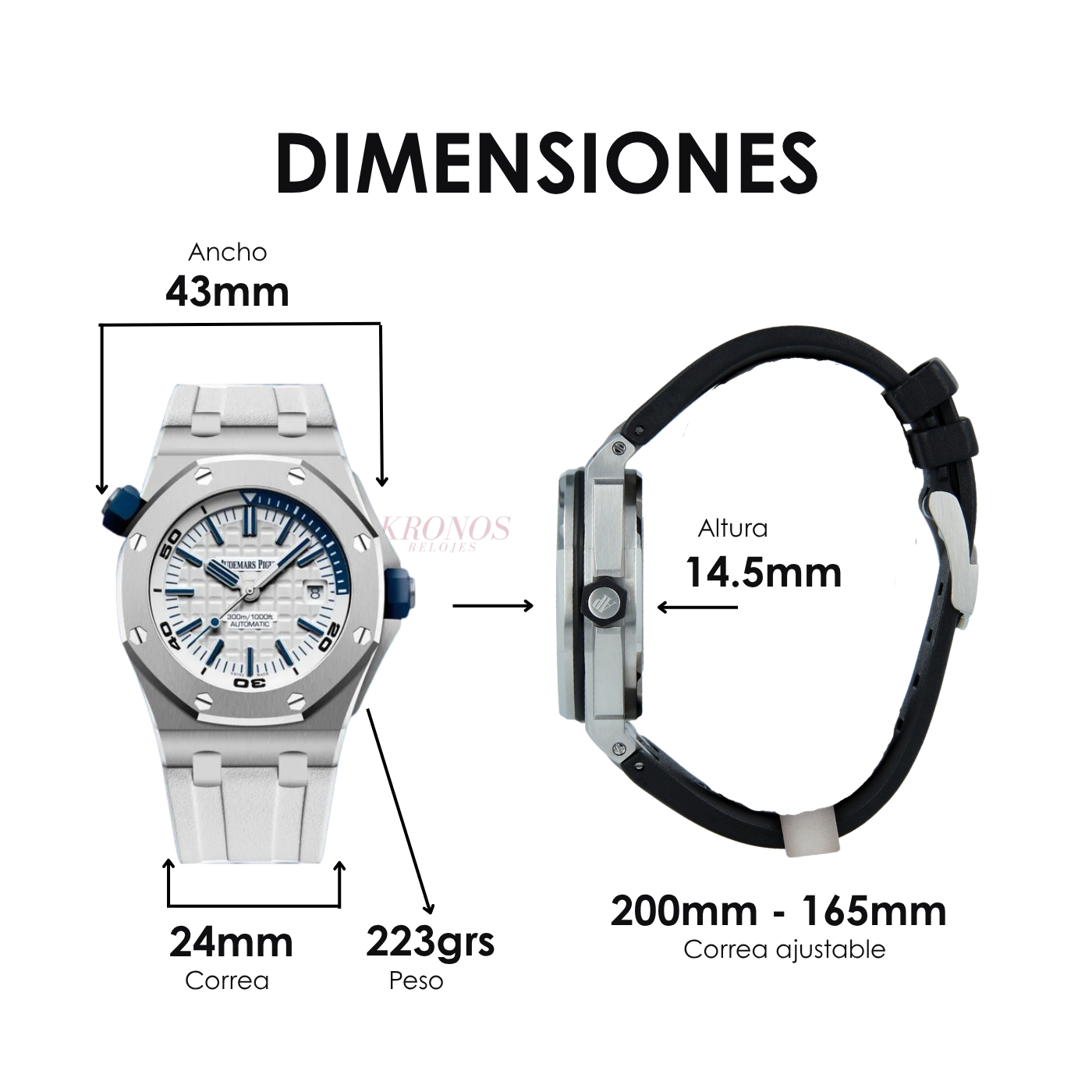 Royal Oak Offshore steel – White Dial Rubber Strap Type AP