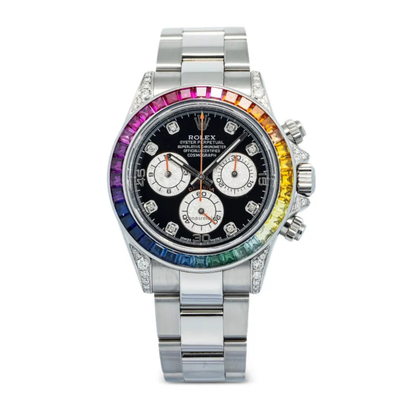 Daytona "Rainbow" Withe Gold – Black Dial Oyster