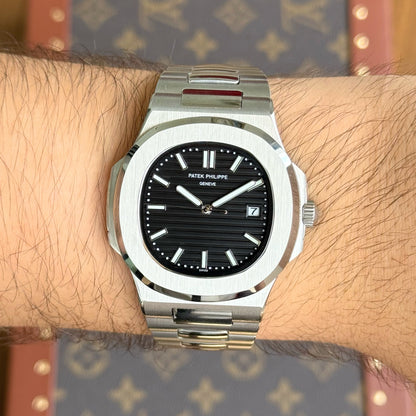 Nautilus Steel – Black Dial Patek Type