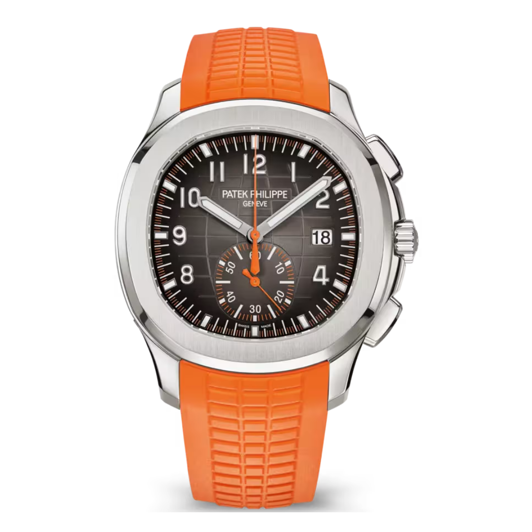 Aquanaut Steel – Orange Dial Rubber Strap Type Patek
