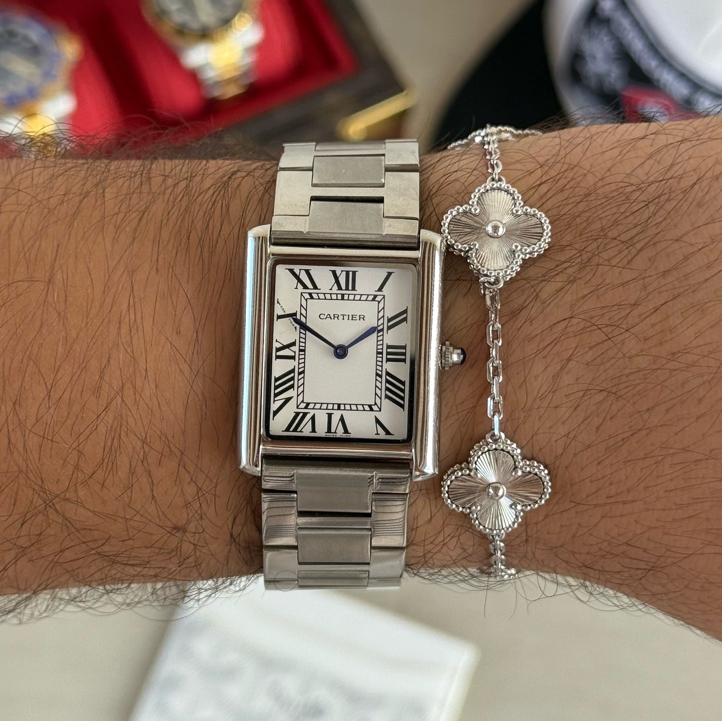 Tank Steel – White Dial Cartier Type