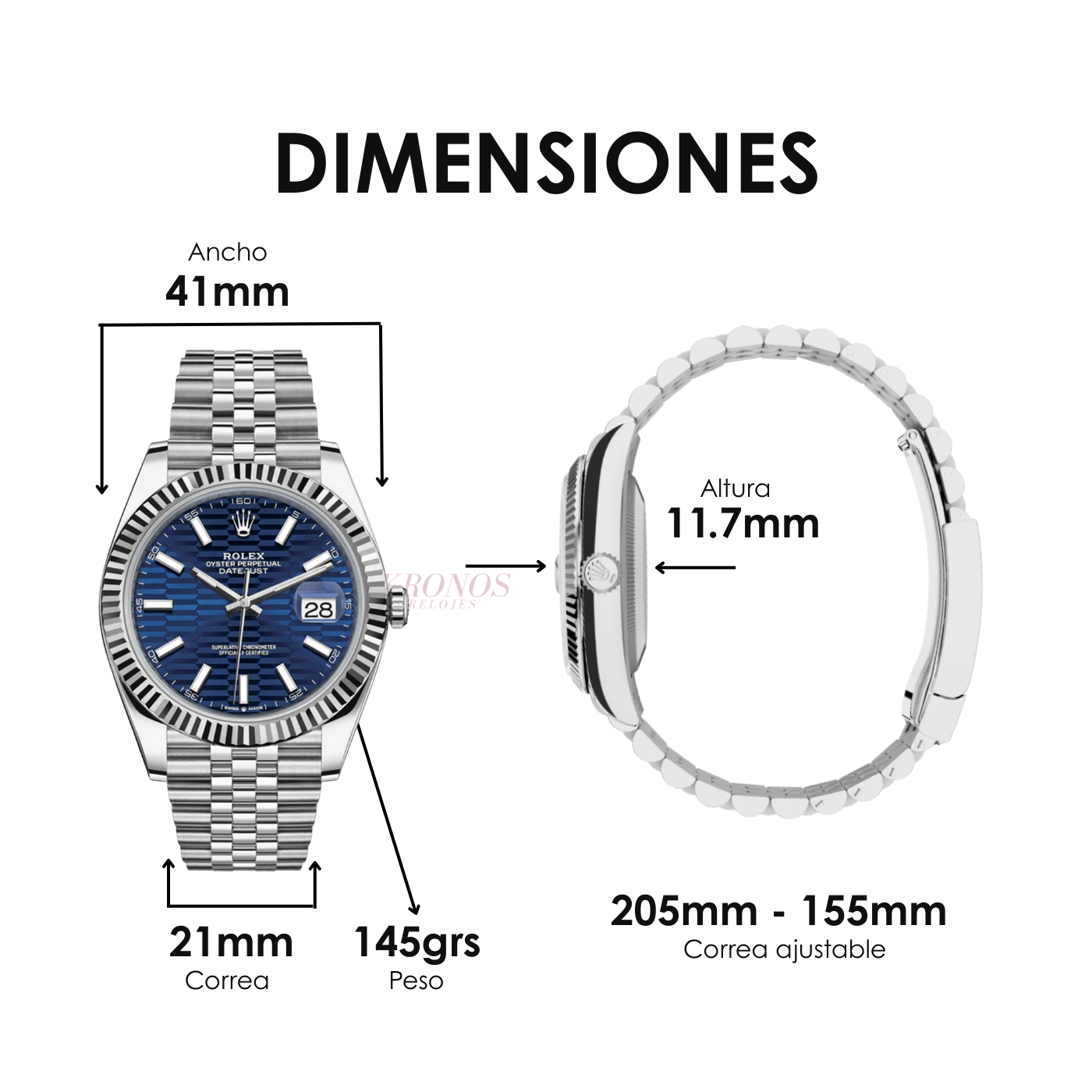 Datejust Oystersteel - Blue Dial Jubilee Type Rolex