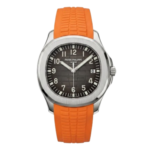 Aquanaut Steel – Orange Dial Rubber Strap
