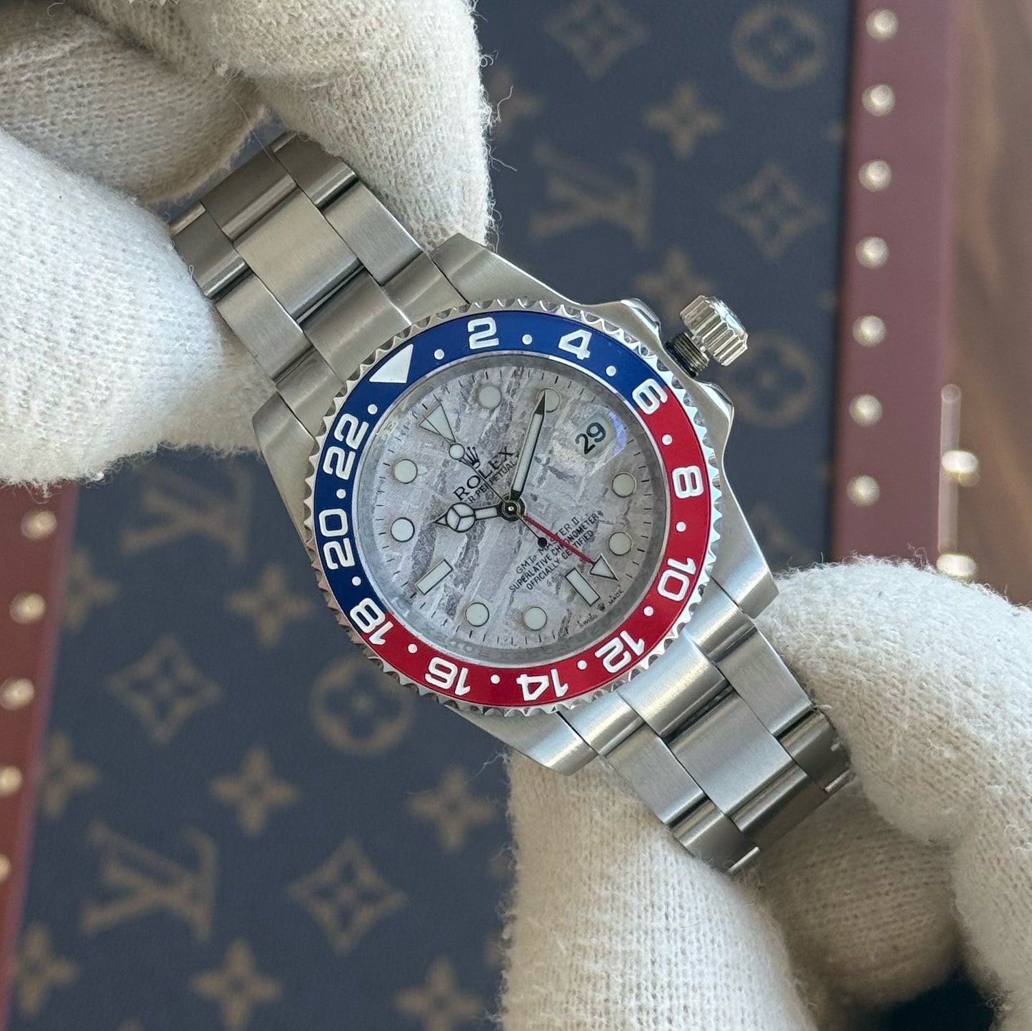 GMT-Master II "Superman" Oystersteel -  Meteorite Dial Blue & Red Bezel Oyster