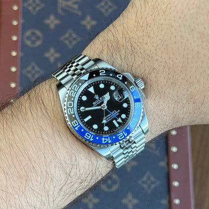 GMT-Master II "Batgirl" Oystersteel -  Black Dial Blue & Black Bezel Jubilee