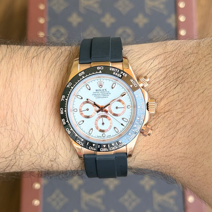 Daytona Everose Gold – White Dial Oysterflex Rolex Type