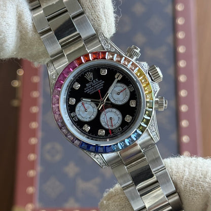 Daytona "Rainbow" Withe Gold – Black Dial Oyster