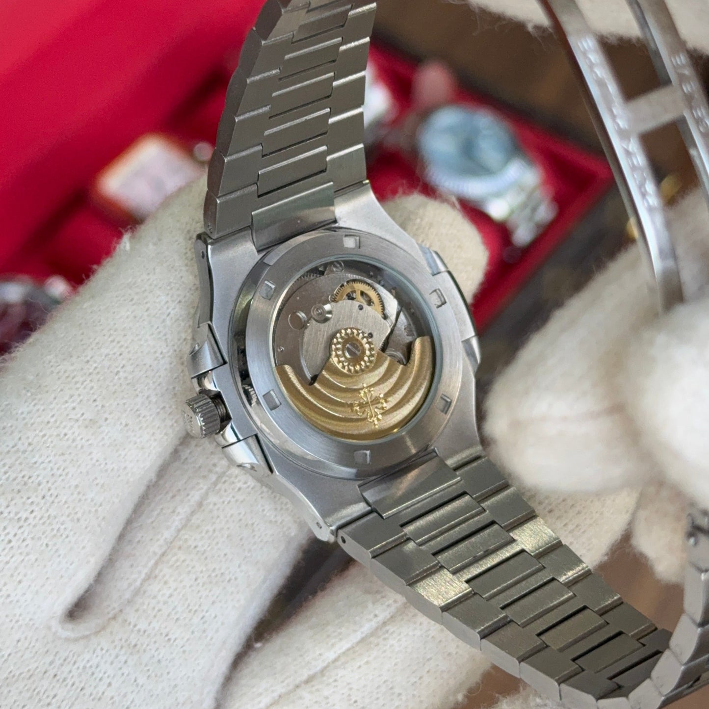 Nautilus Steel – Black Dial Patek Type