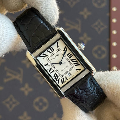 Tank Steel – White Dial Leather Strap