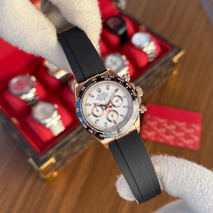 Daytona Everose Gold – White Dial Oysterflex Rolex Type