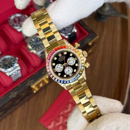 Daytona "Rainbow" Special Edition Yellow Gold – Black Dial Oyster Rolex Type