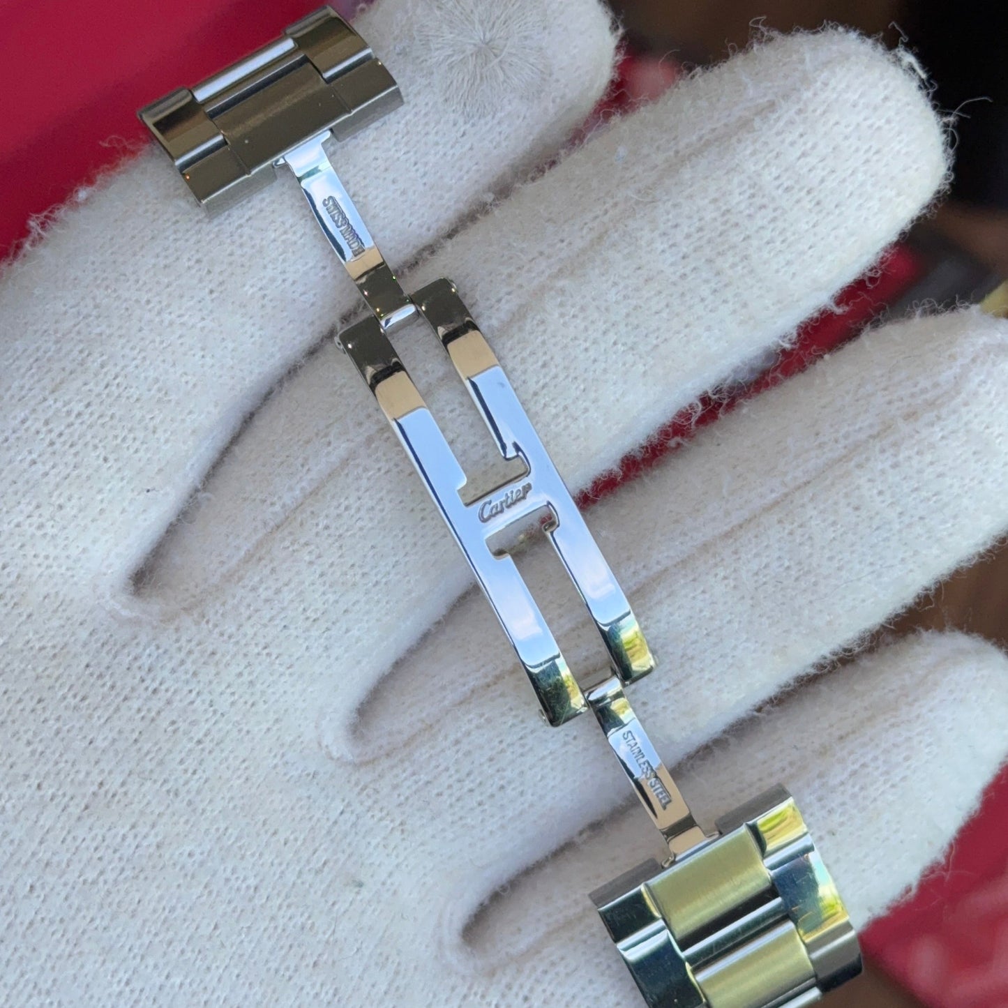 Tank Steel – White Dial Cartier Type