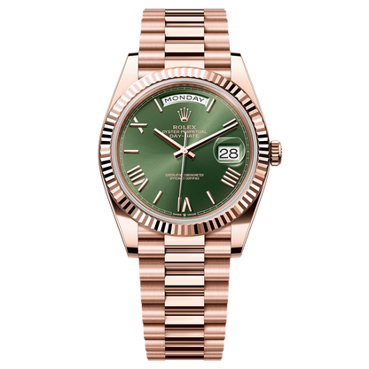 Day-Date Everose Gold – Olive Dial President Type Rolex