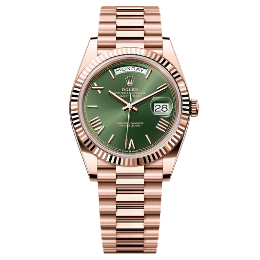 Day-Date Everose Gold – Olive Dial President Type Rolex