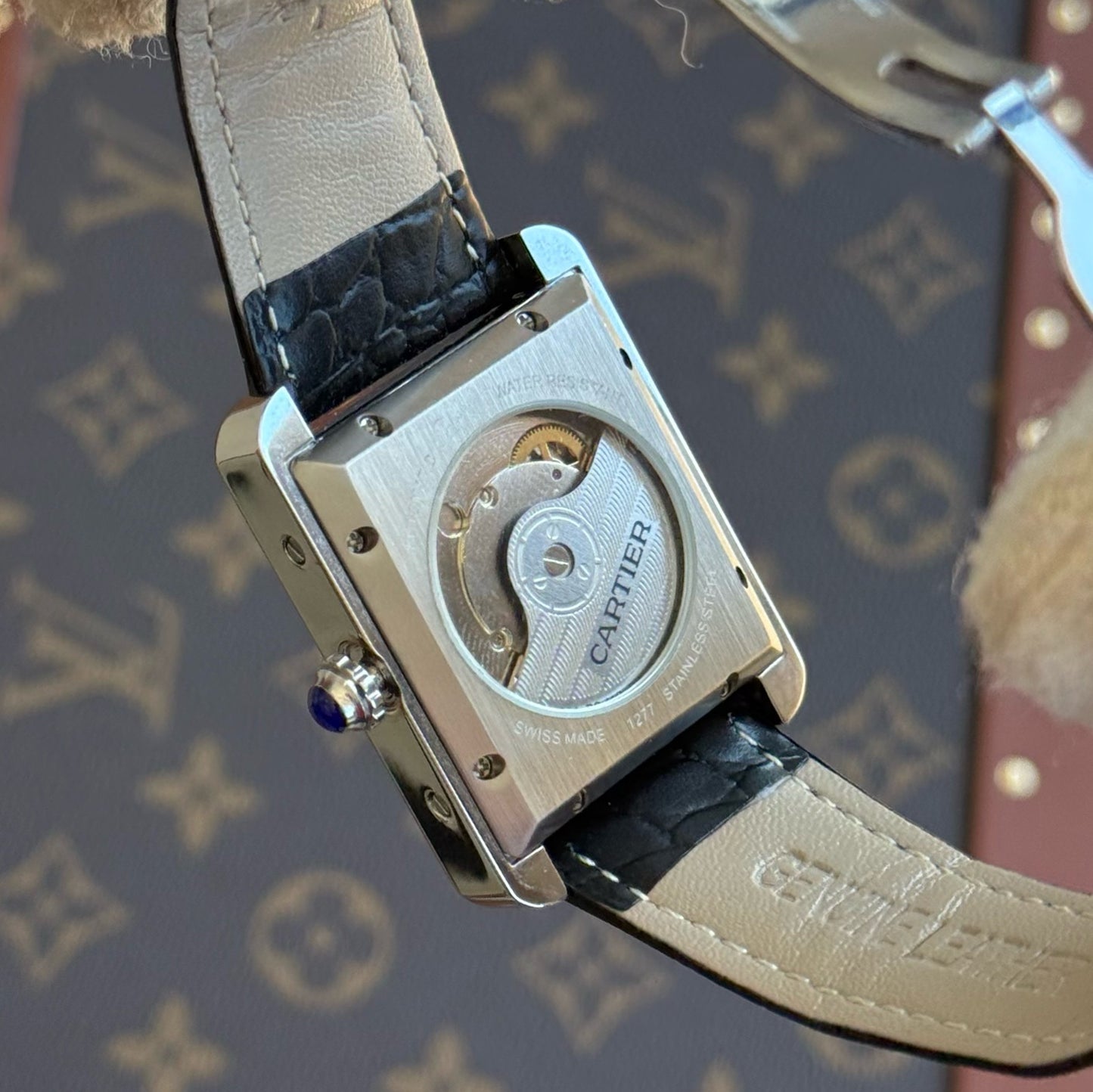 Tank Steel – White Dial Leather Strap