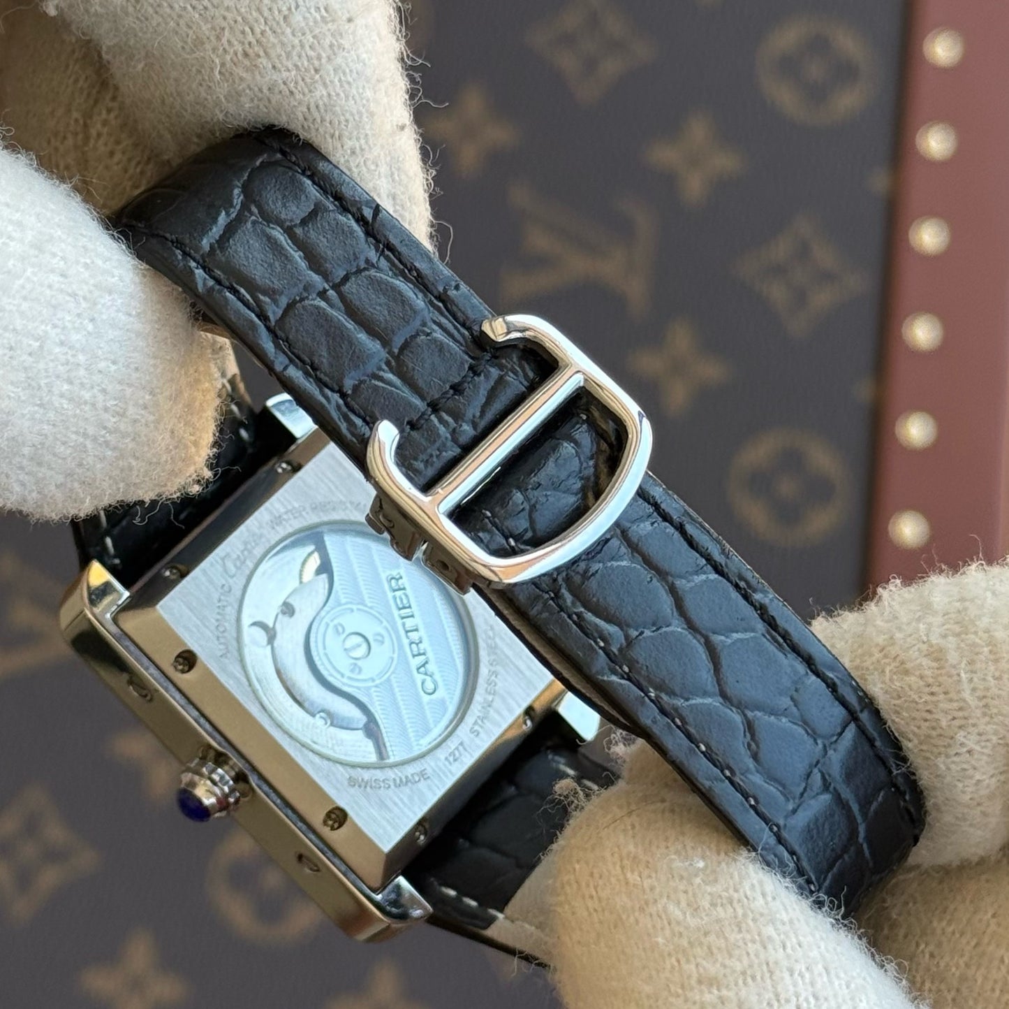 Tank Steel – White Dial Leather Strap