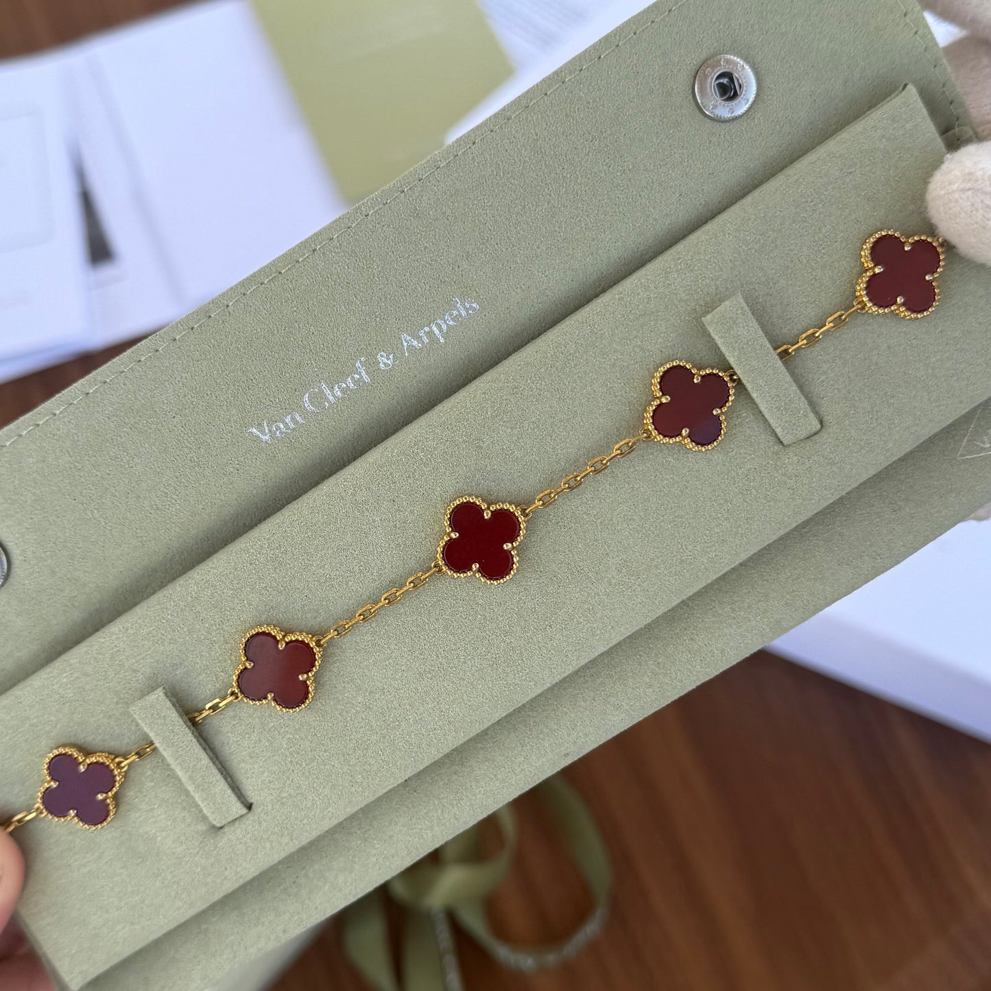 VC Red Bracelet 925 Silver 18K Gold Plated
