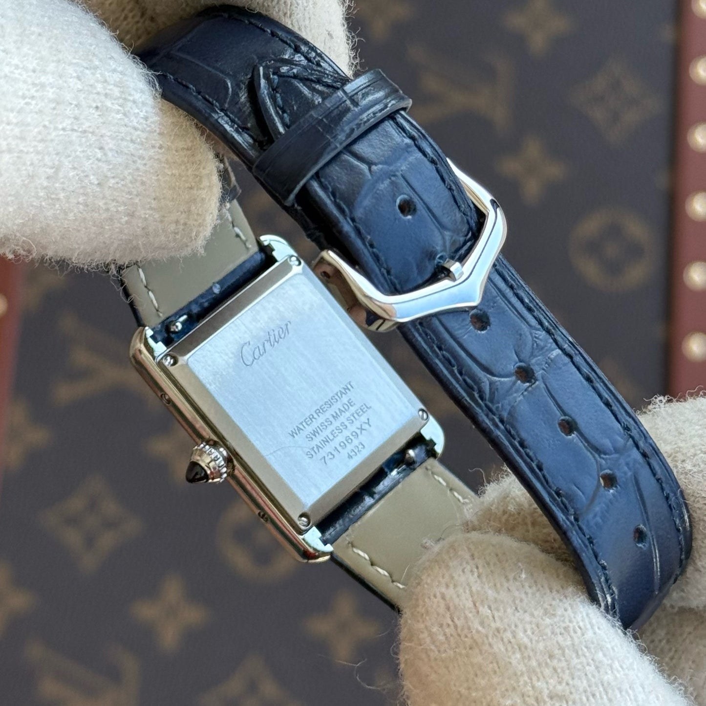 Tank Steel – Blue Minimal Dial Leather Strap