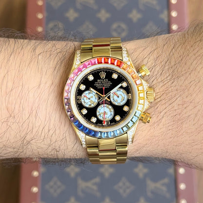 Daytona "Rainbow" Special Edition Yellow Gold – Black Dial Oyster Rolex Type