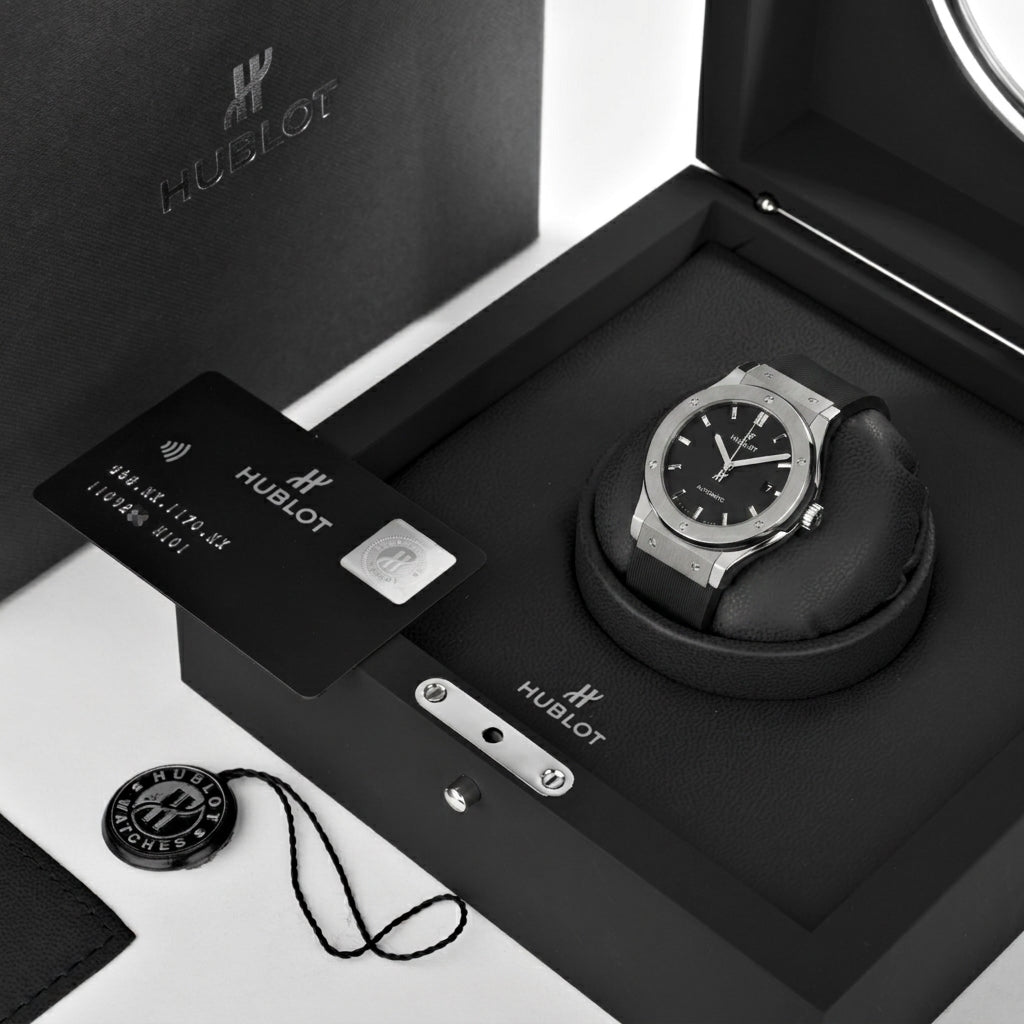 Classic Fusion Steel – Black Dial Leather Strap