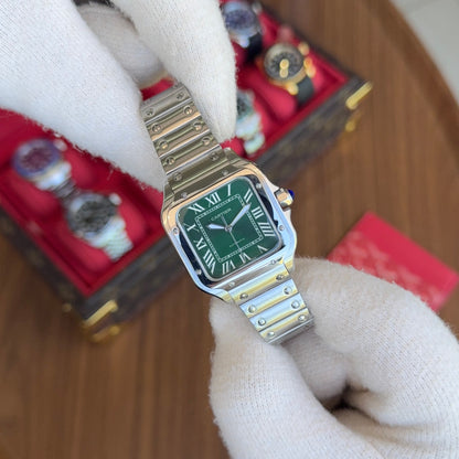 Santos Steel – Green Dial Cartier Type